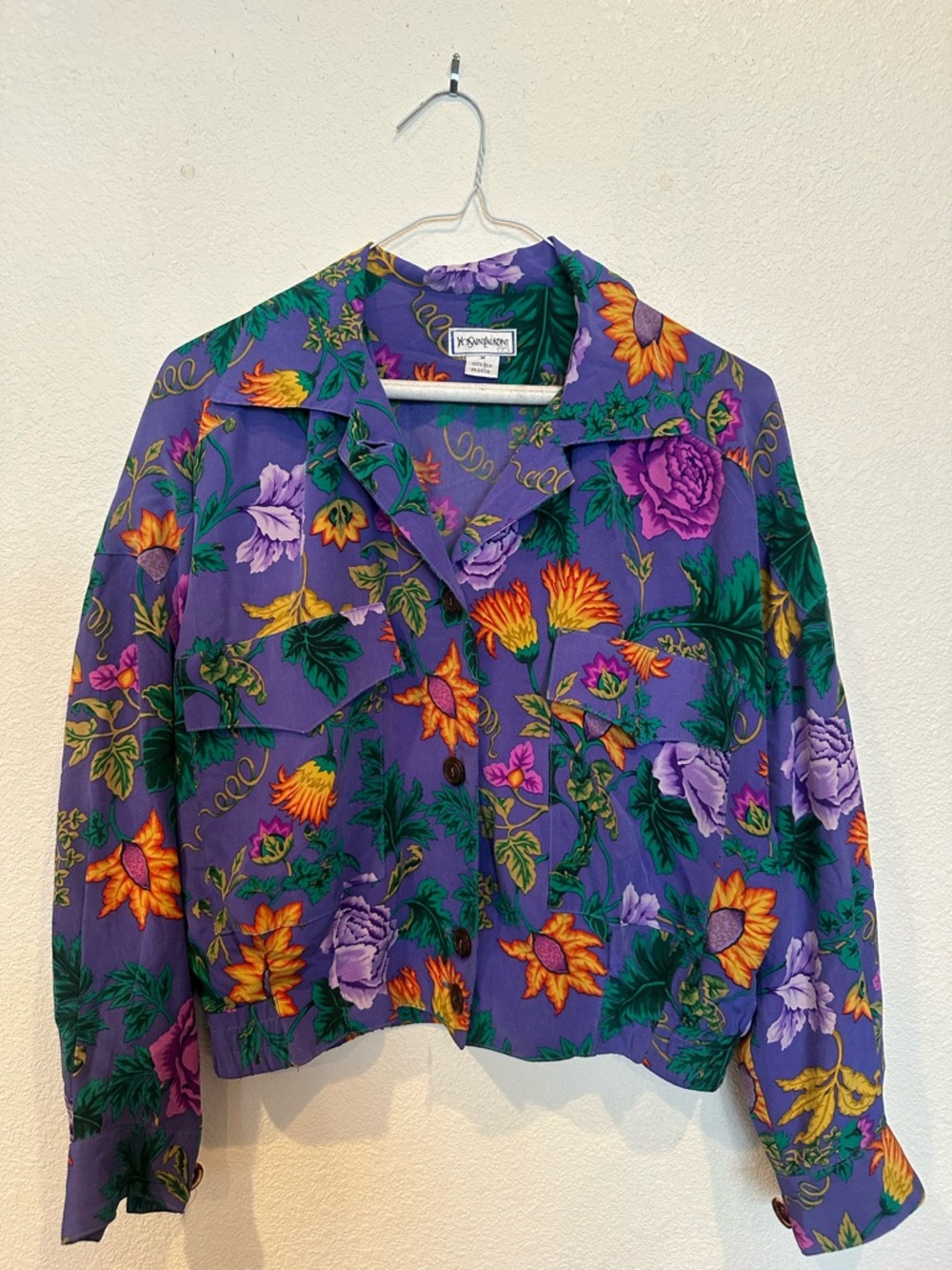 Yves Saint Laurent Purple Floral Blouse